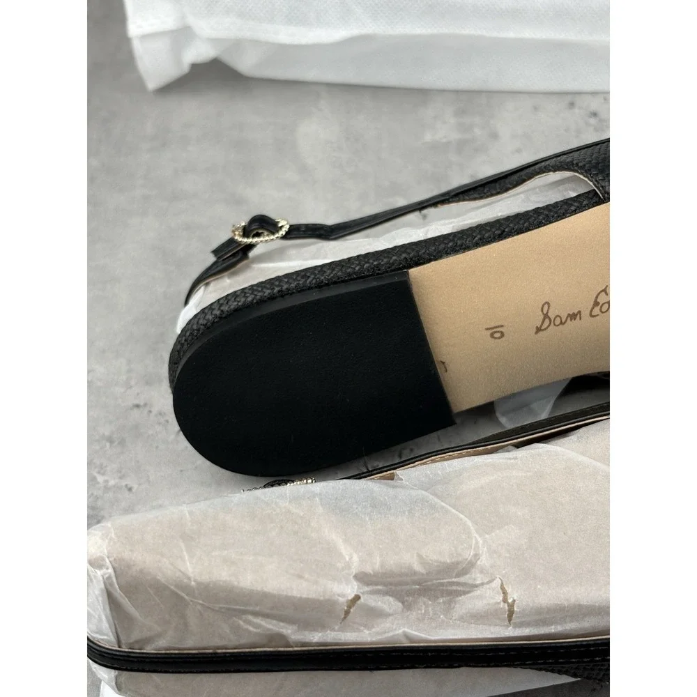 Sam Edelman Women Cleo Black Slingback Flat Sz 10 New